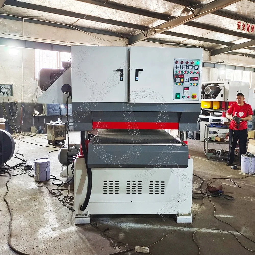 Manufacturer of Wood Double Side Belt Sander For Thin Boards 2mm Vacuum Table