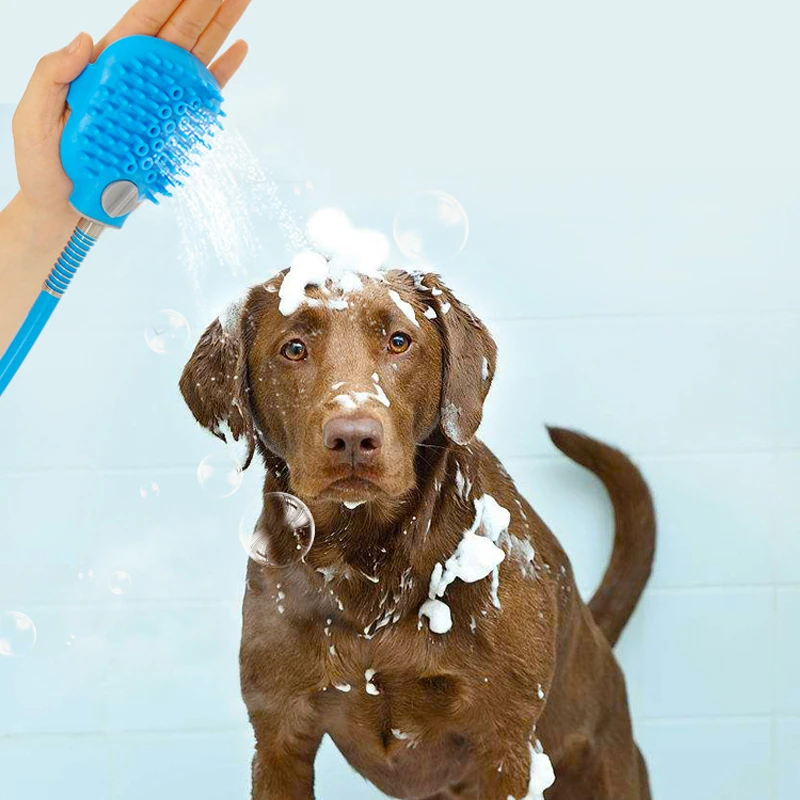 One hand operation Pet Shower Sprayer Pet Scrubber and Dog Shower Sprayer Attachment Set for Pet Bathing and Dog Washing