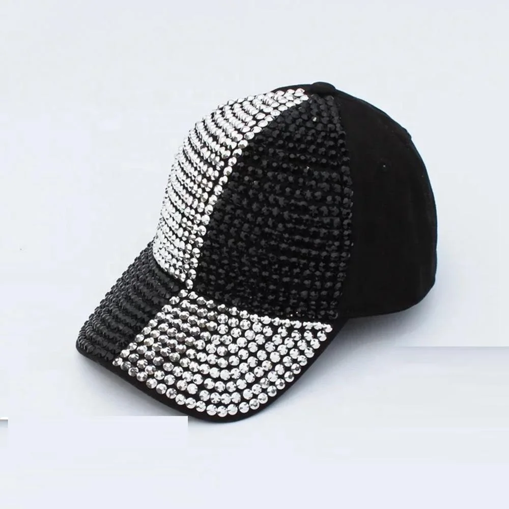 New Fashion Rhinestone Hats Female Snapback Baseball Cap Bling Diamond Hat