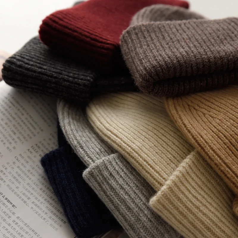 Вязаные ребристые шапки-бини с логотипом на заказ для мужчин, детей, малышей, девочек, 100% шерсть