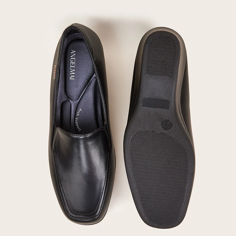 Elastic Band Square Toe Black Wedge Shoes Pumps Women Formal Work Office Bank Hotel Uniform Comfortable Close Shoes
