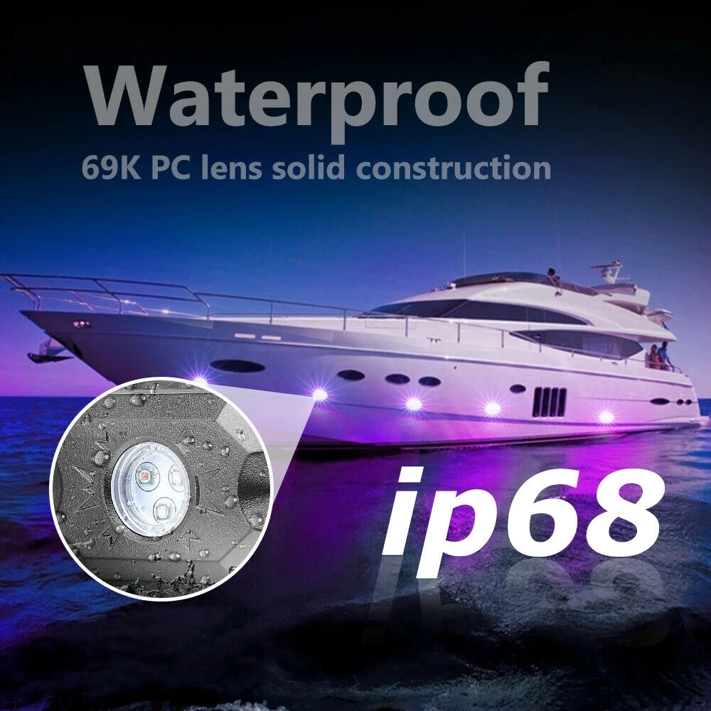 4/6/8 In 1 RGB LED Rock Lights Blue tooth Compatible APP Control Music Sync Car Chassis Light Undergolw Waterproof rock RZR