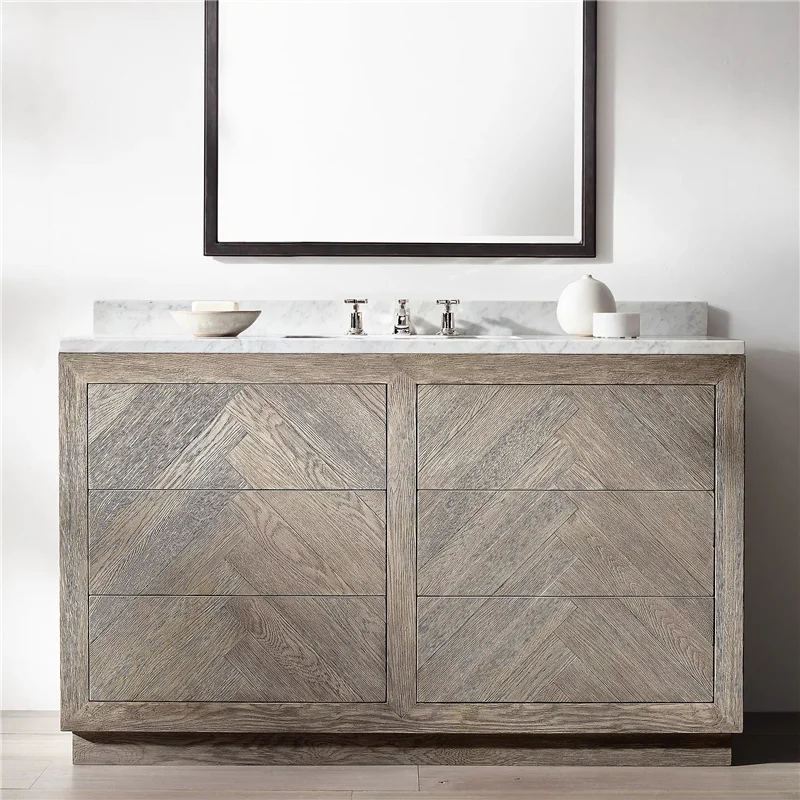 Simple Black Home Wooden Bathroom Cabinet Washing Table Vanity Table Washed Console Table with Dresser