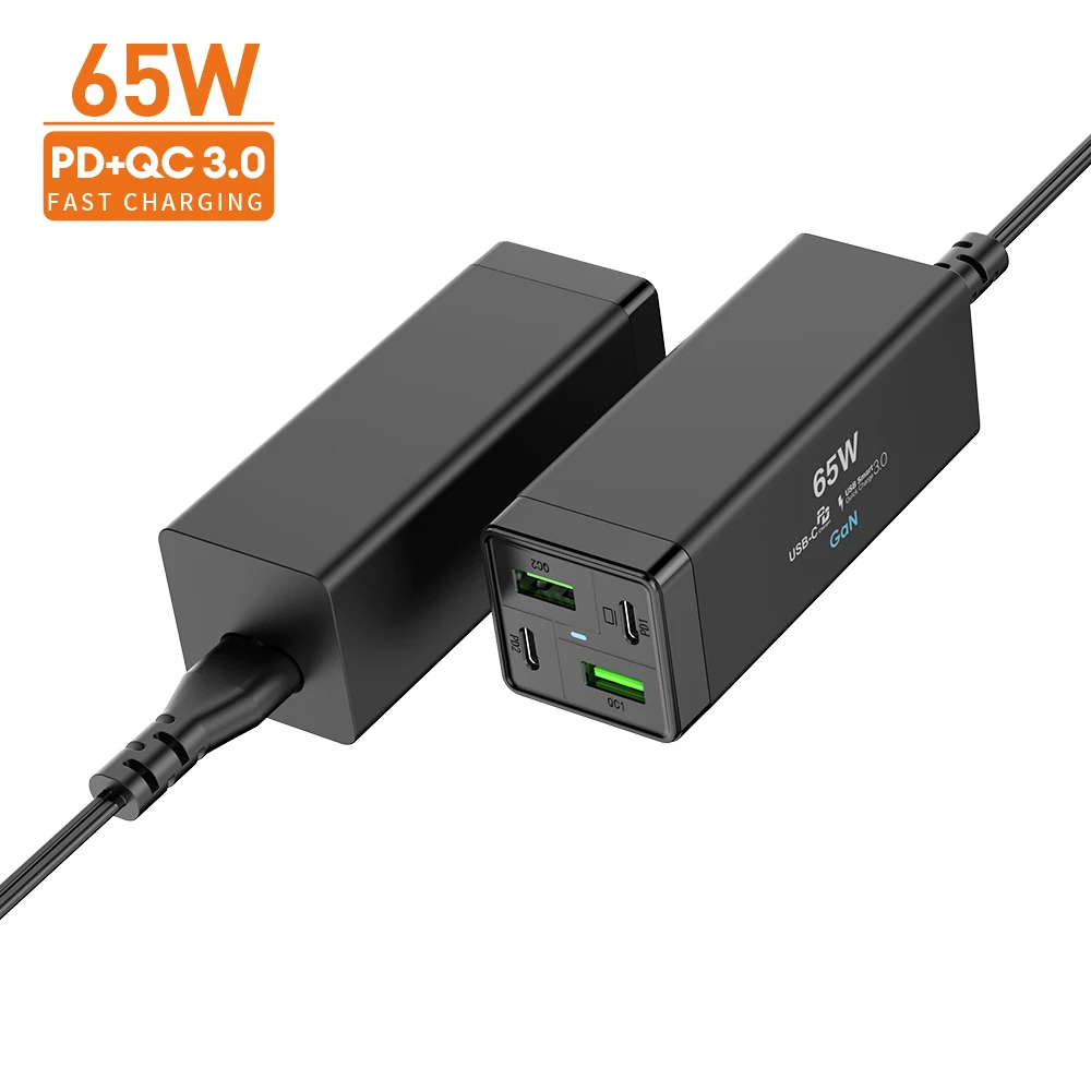 Vina 65watt Usb 4 Port Wall Charger Plug Quick Charge 3.0 Fast Charging Desktop Typr-c Multifunction Chargers For Lenovo HP