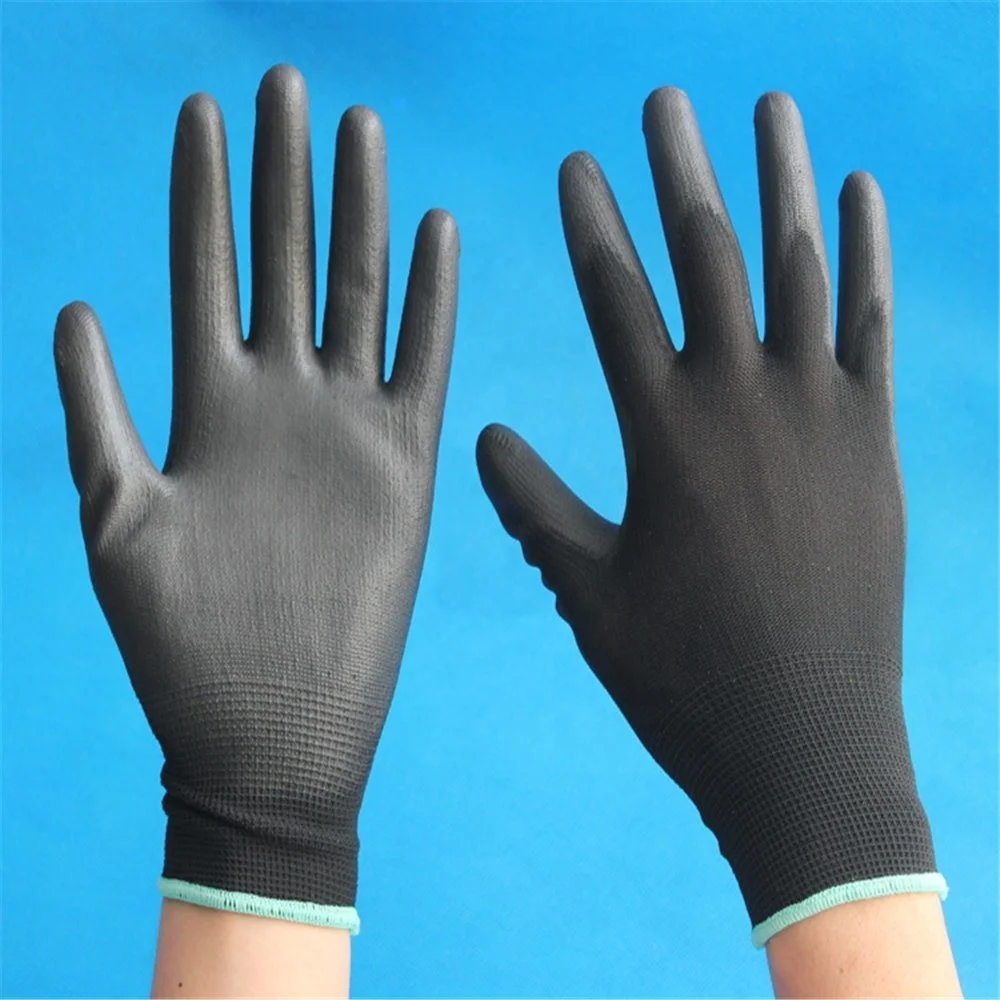 PU Coated Glove With Polyester/Nylon Shell In 13G Safety Gloves 2023