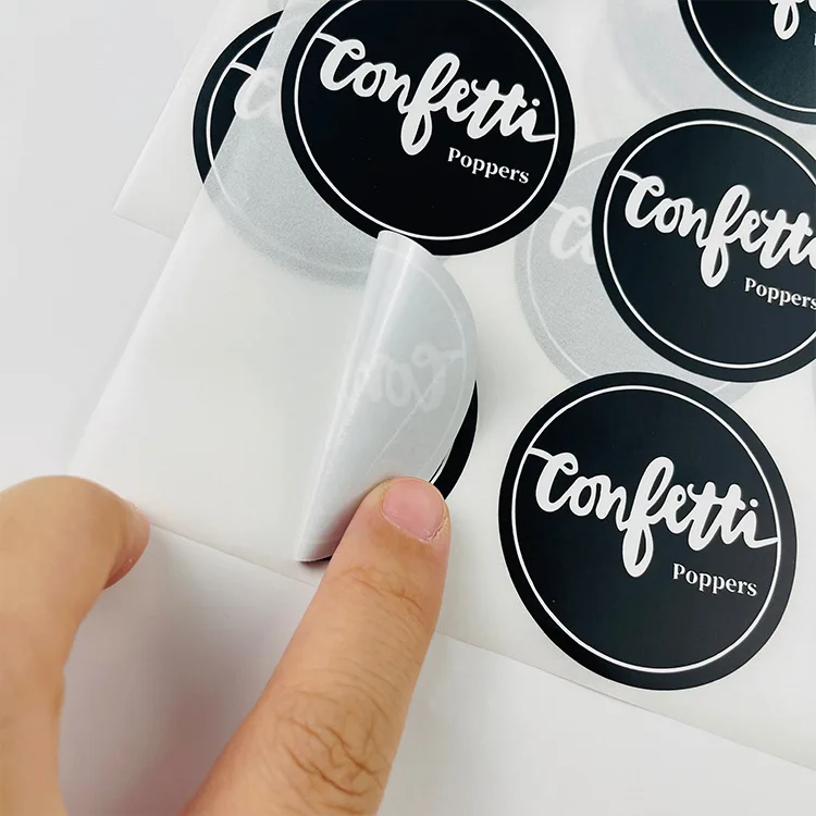 Custom Black circular printing waterproof high temperature resistant Bopp material self-adhesive label sticker