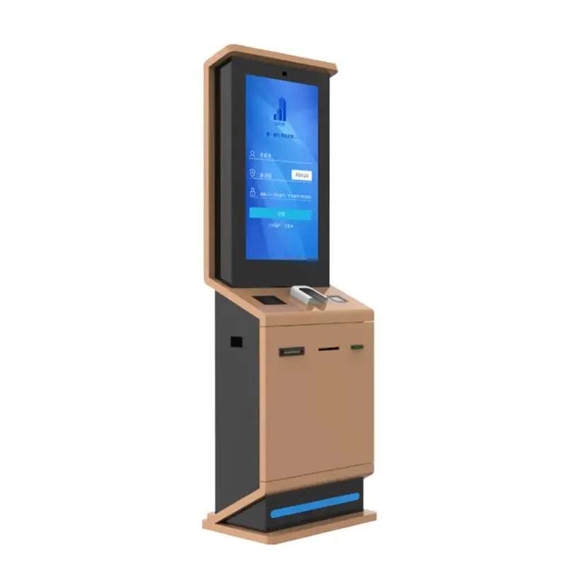 Order Software 32 inch Touch Screen POS Self Checkout Machine Self Ordering System Cash Cashless payment Kiosk for Fast Food