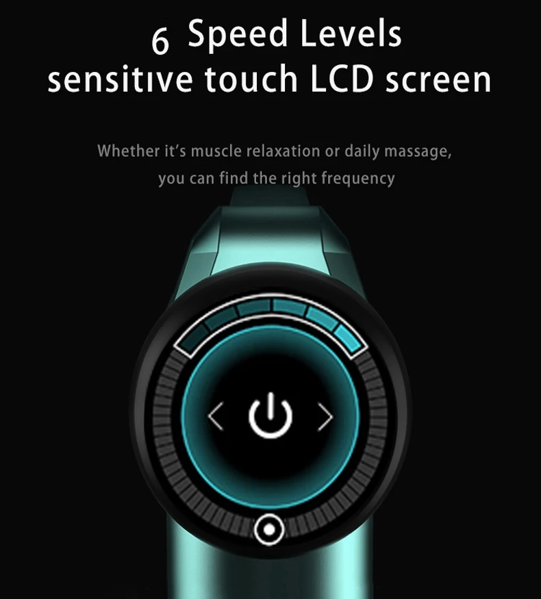 2023 Custom 6-Speed Deep Tissue Body Massager Wireless Fitness Electric Muscle Gun Percussion Massage Durable ABS Material