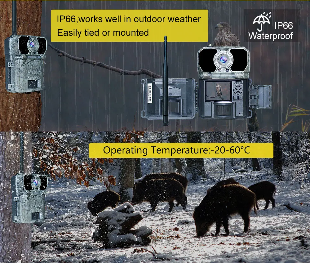 KG892 IP67 Waterproof HD 20MP GSM MMS Trail Game Camera for Animal Wildlife Surveillance