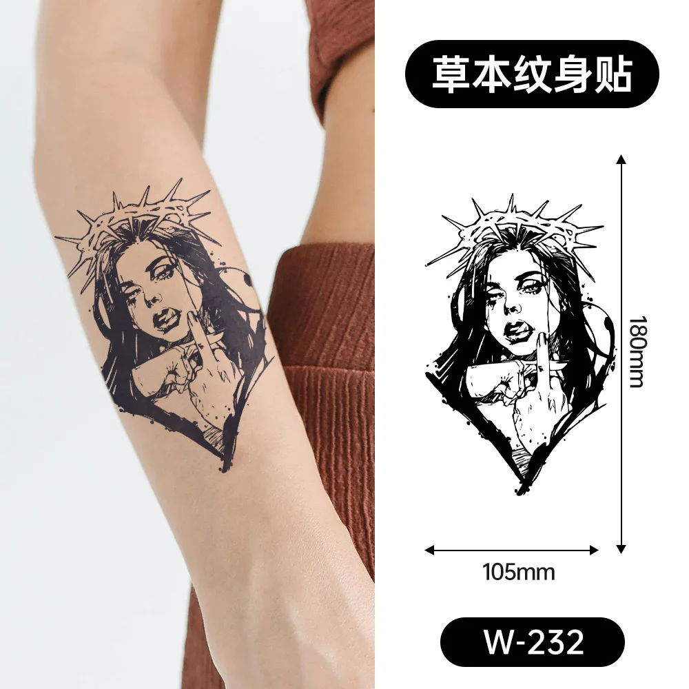 Wholesale Sweatproof & Waterproof Realistic Body Art Shoulder Calf Leg Neck Half Arm Temporary Colorful  Ink Tattoo Stick