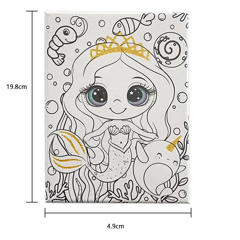 Tercel diy coloring Non-toxic Art Painting Drawing Cotton Single Color Printed Kids Painting Set