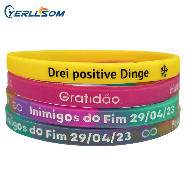 Factory customized personalized silicone thin bracelet design with your own logo or text