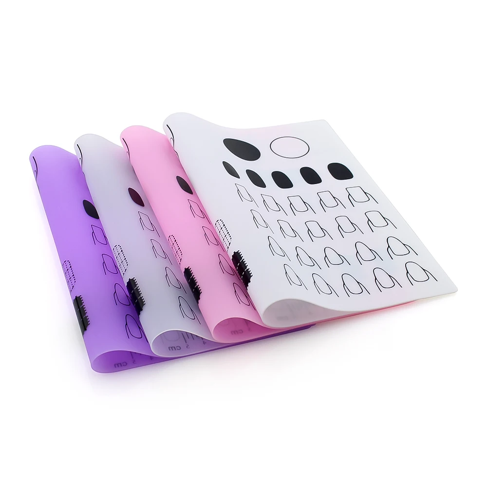 Factory Customized Simply Neat Silicone Manicure Mat for Stamping and Nail Art Silicone Table Mat Stamping Plate Print