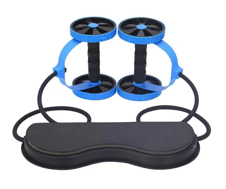 FANDING Multifunctional Double wheel Ab Wheel Silent Pull Rope Fitness Wheel Abdominal Waist Slimming Equipment