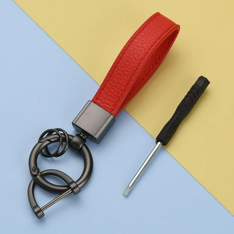 RTS Promotional Car Key Holder Key Rings Key Chain Hand Car Keyring Luxury Leather Keychain for Gift