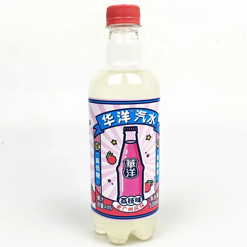 Famous Brand Low Sugar Zero Fat Litchi Flavored Fruity Juice Snack Beverages Carbonated Drinks in Bottle Direct from China