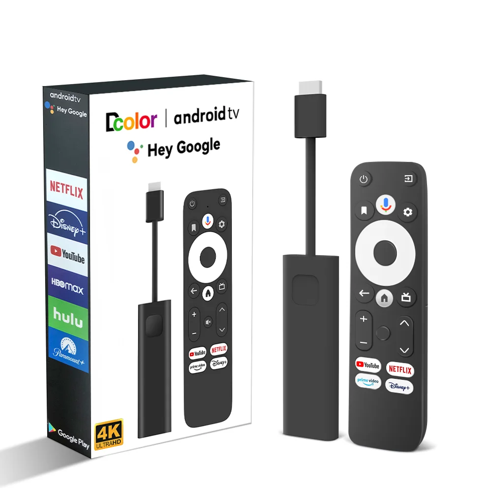 GD1 Voice remote control Google Certified smart android 4K tv stick Amlogic S905Y4 2GB 16GB Android 11.0 smart tv stick