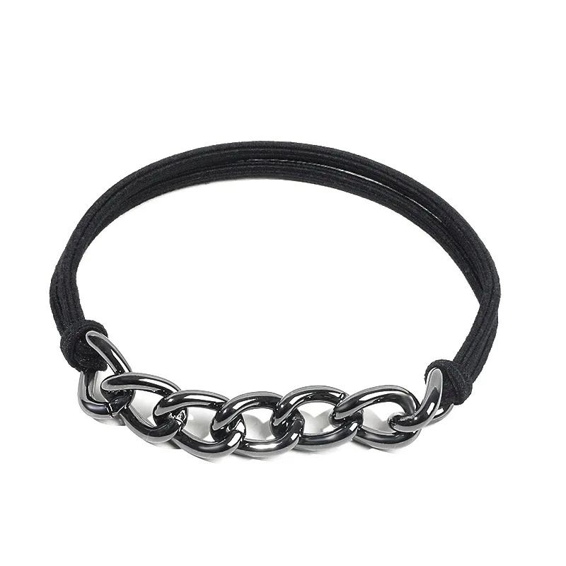 Custom Metal Chain Rubber Band High-Quality Electroplating Alloy Hair Rope Hair Ring Bracelet Hair Tie