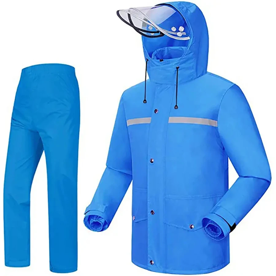 Fashion Rain Jacket Pants Waterproof Worker Safety Outdoor Task Rain Gear PVC Rain Suit