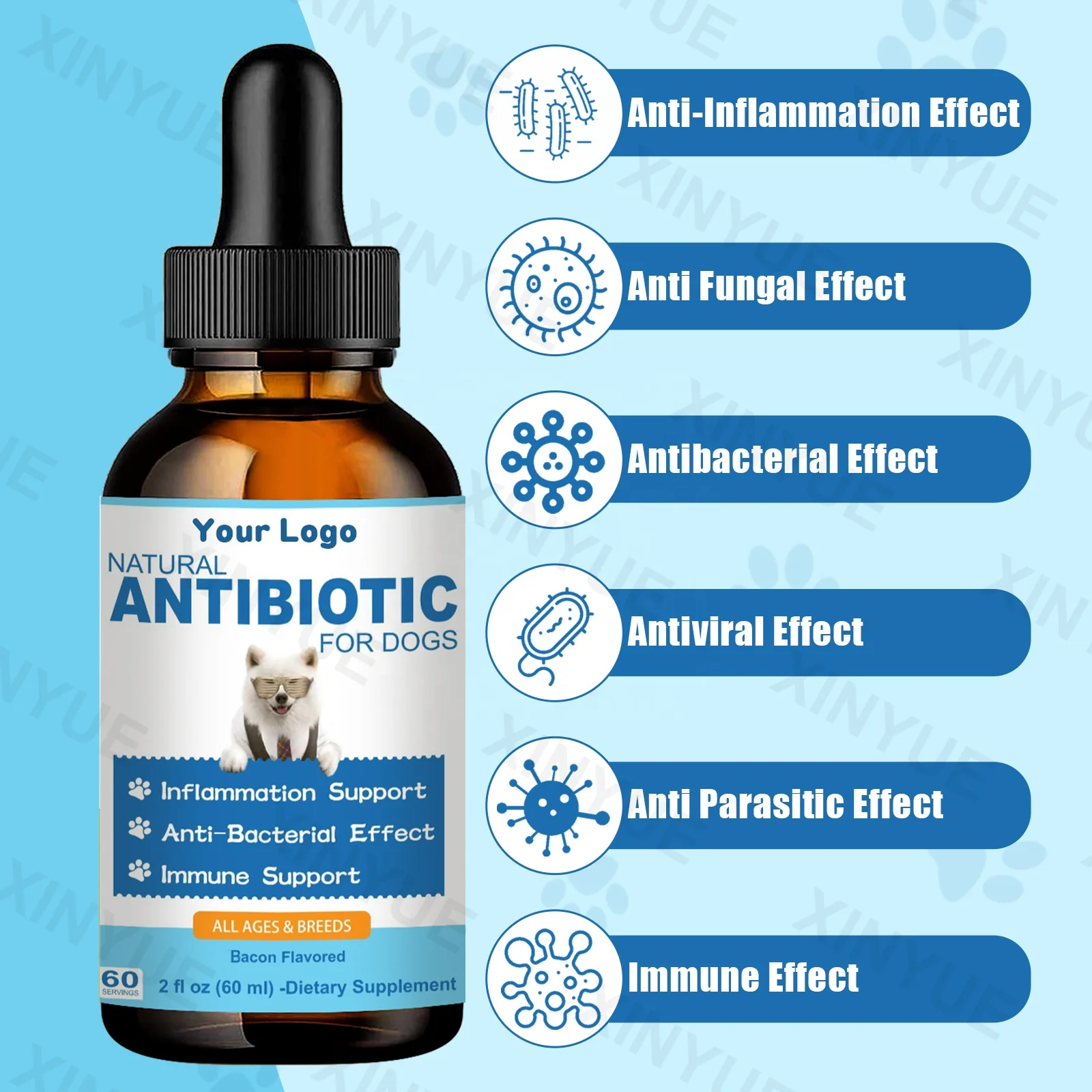 Natural Antibiotics for Dogs, Dog Antibiotic Support , For Skin Infection, Allergy Relief, Immune Support, UTI, Yeast Infection