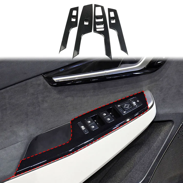 For Kia Ev6 2022 2023  carbon fiber style Auto Accessories Car inner Interior kit