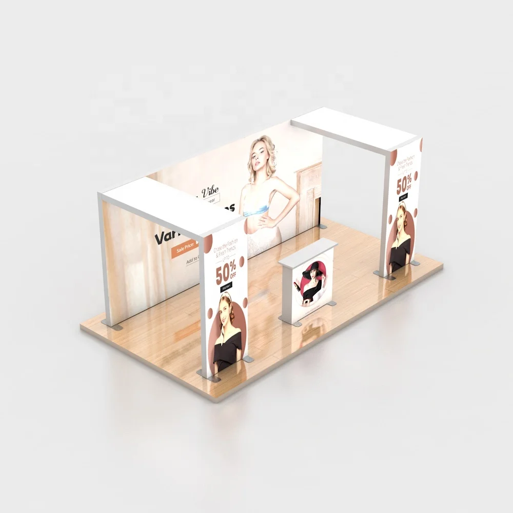 Easy Installation Double Sided Seg Silicone Edge Graphics Exhibition Trade Show Booth Light Box Display