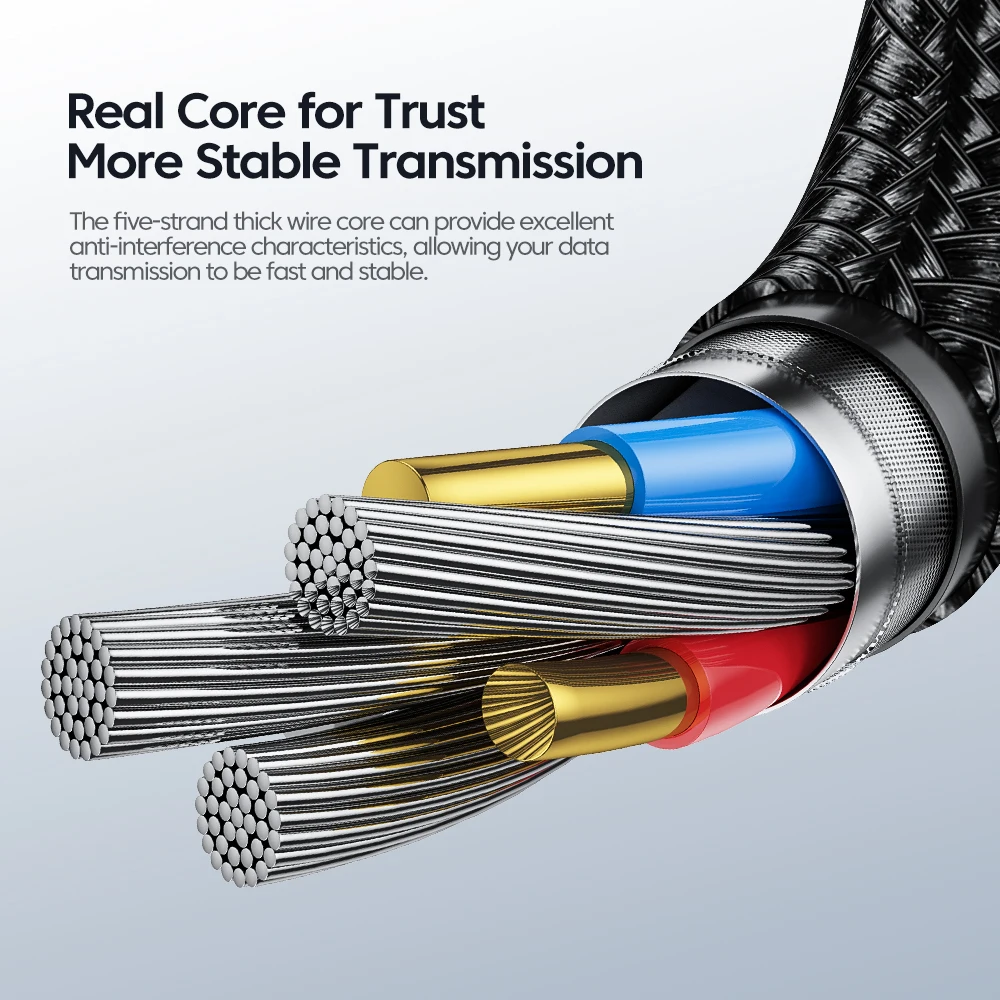 Toocki 100W 6A USB Type C OEM Cable Braided Nylon Type C USB Charging Cable For Toocki Shopee Lazada