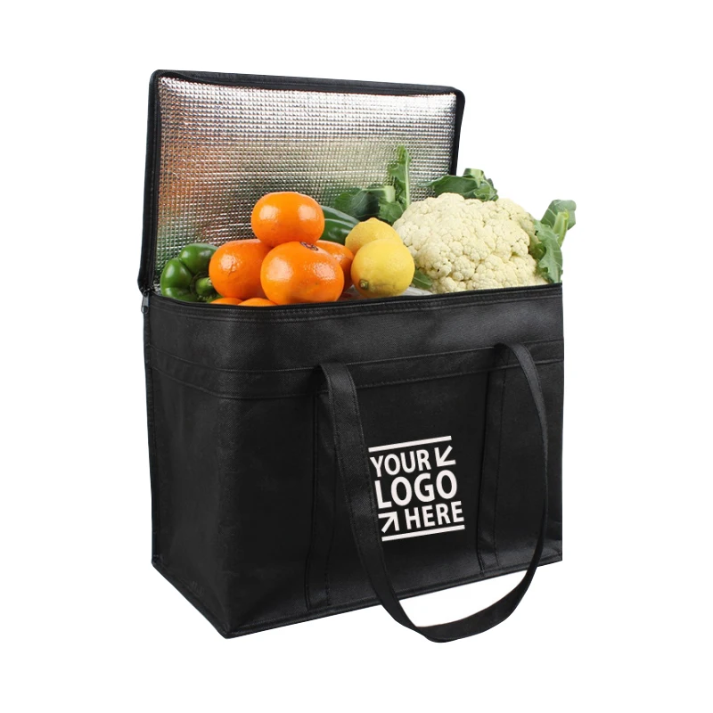 Custom printed logo waterproof hold oxford lunch bags beer heat insulation non woven cooler tote bag