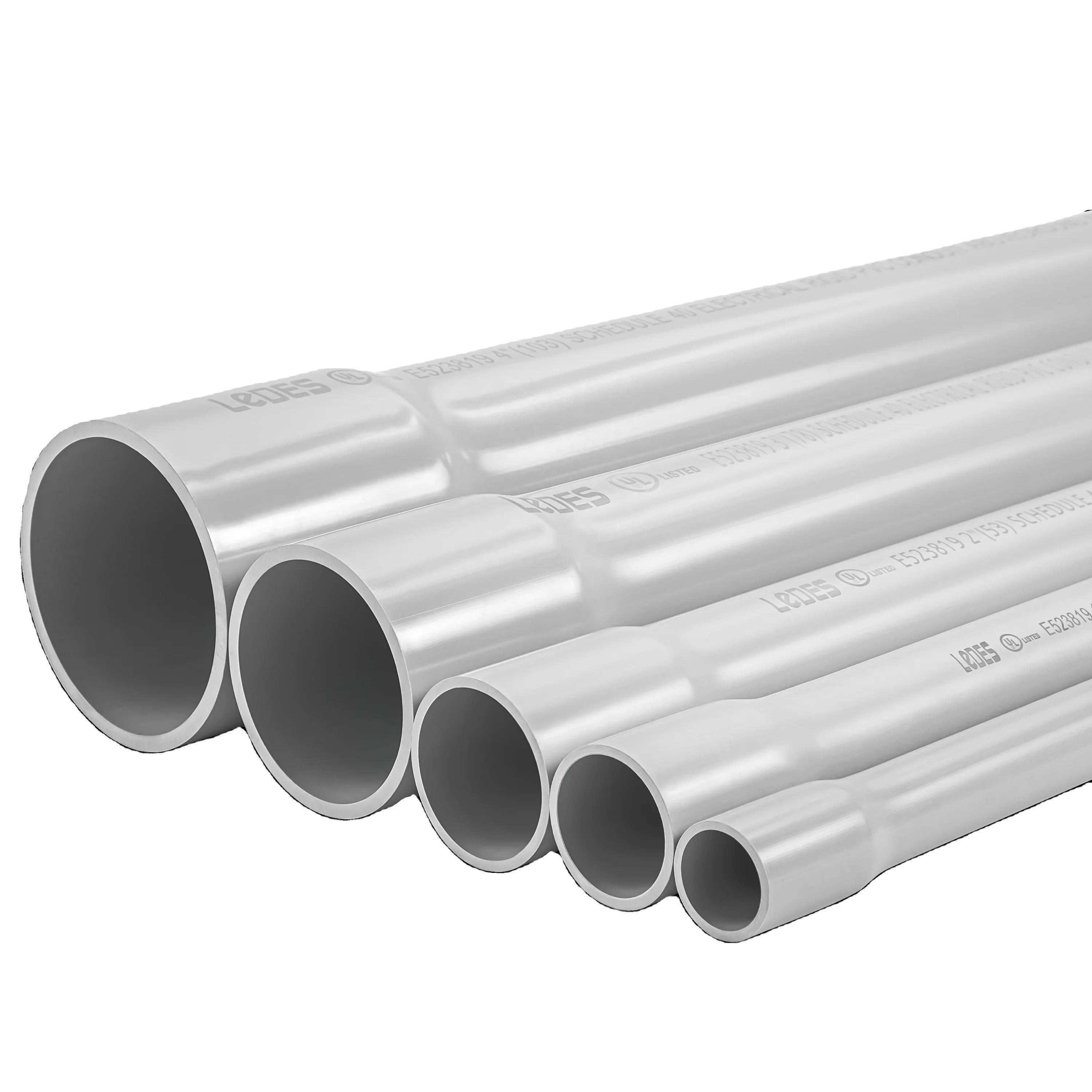 LeDES 8 Inch Sch 40  PVC Pipe Comply with UL651& NEMA TC-2 Standards FT4 Fire Rated Electrical Conduits Sunlight Resistant