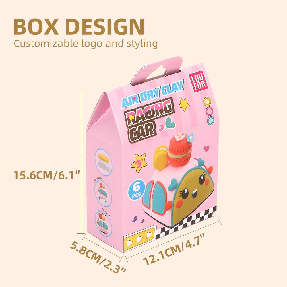 Kids Modeling Super Light Clay Ultra-light Plasticine Pink Gift Box DIY Air Dry Clay