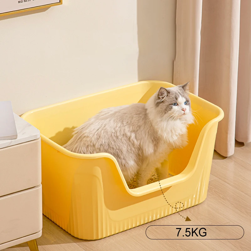 2024 Factory wholesale pet toilet sandbox litter box open lid potty cat toilet litter box plastic toilet box