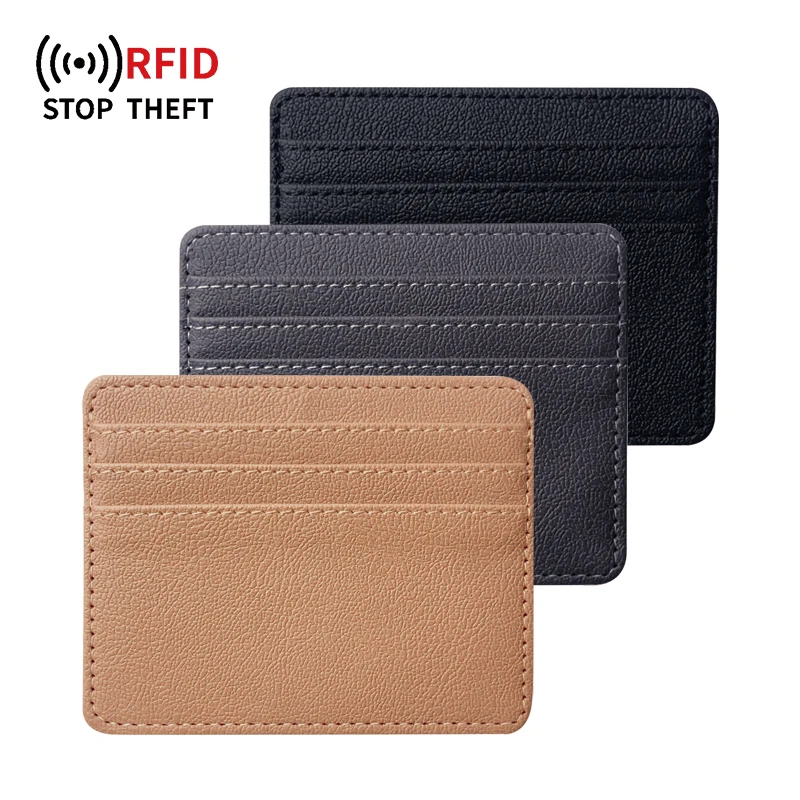 New Design RFID Blocking Card Holder Portable PU Leather Credit Card Wallet Business Credit CardHolder