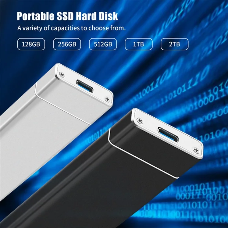 Custom External Mini SSD NVMe Metal Encloser External Harddisk 250 GB