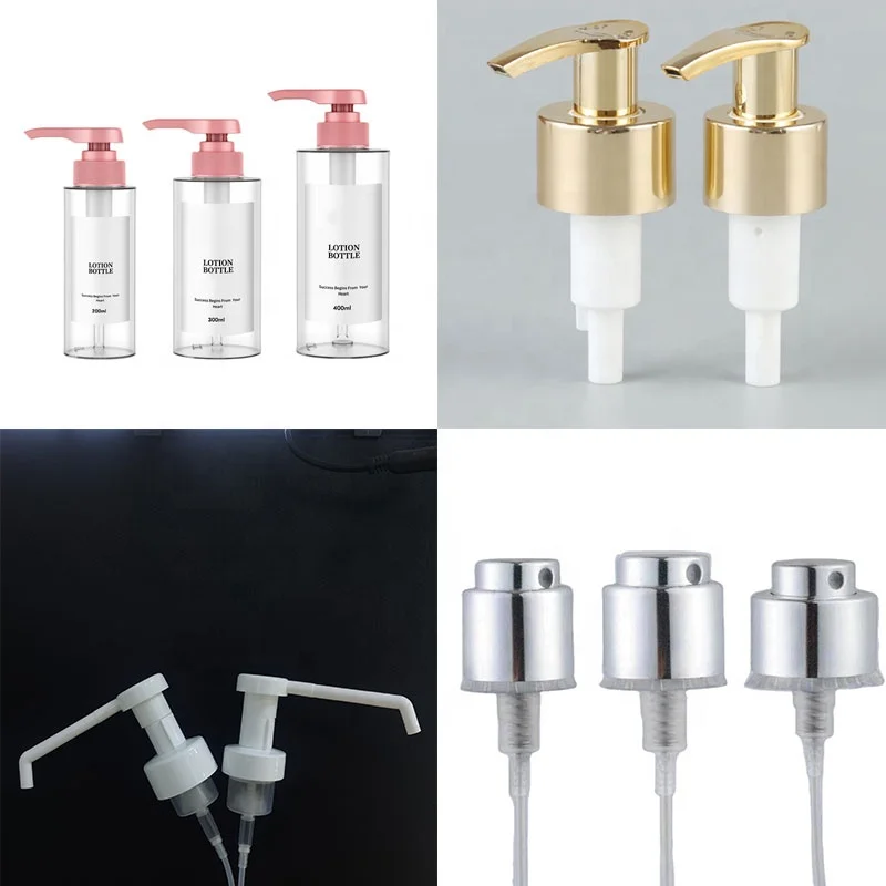 ODM&OEM Custom Plastic Clear Pink Rose Gold 18/410 20/410 24mm Transparent Body Dispenser Cosmetic Luxury Pcr lotion Pump Parts