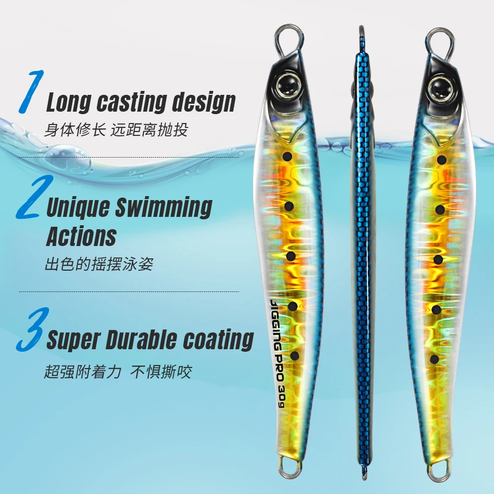 Jigging pro Casting Jig Lure 20g 30g 40g 60g Saltwater Lead Fishing Metal Jigging Lures For Kingfish Hard Fishing Lure