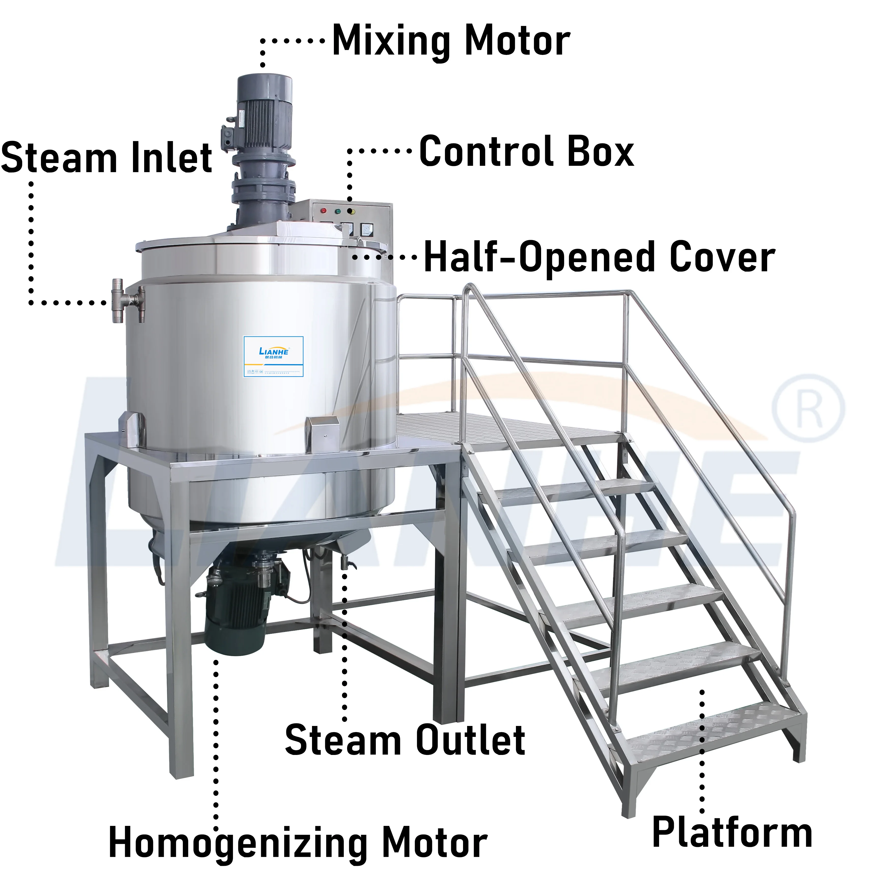 Factory Price Shower Gel Homogenizing Tank Mixer Liquid Soap Bleach Mixing Homogenizer Hand Sanitizer Dishwasher Making Machine