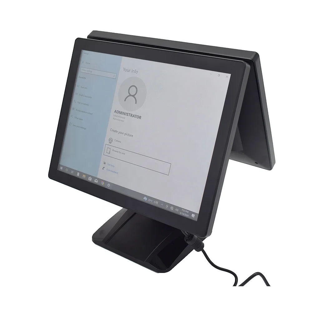 Dual 2K 15.6 inch touch Screen cash register windows wireless WIFI BT POS machine