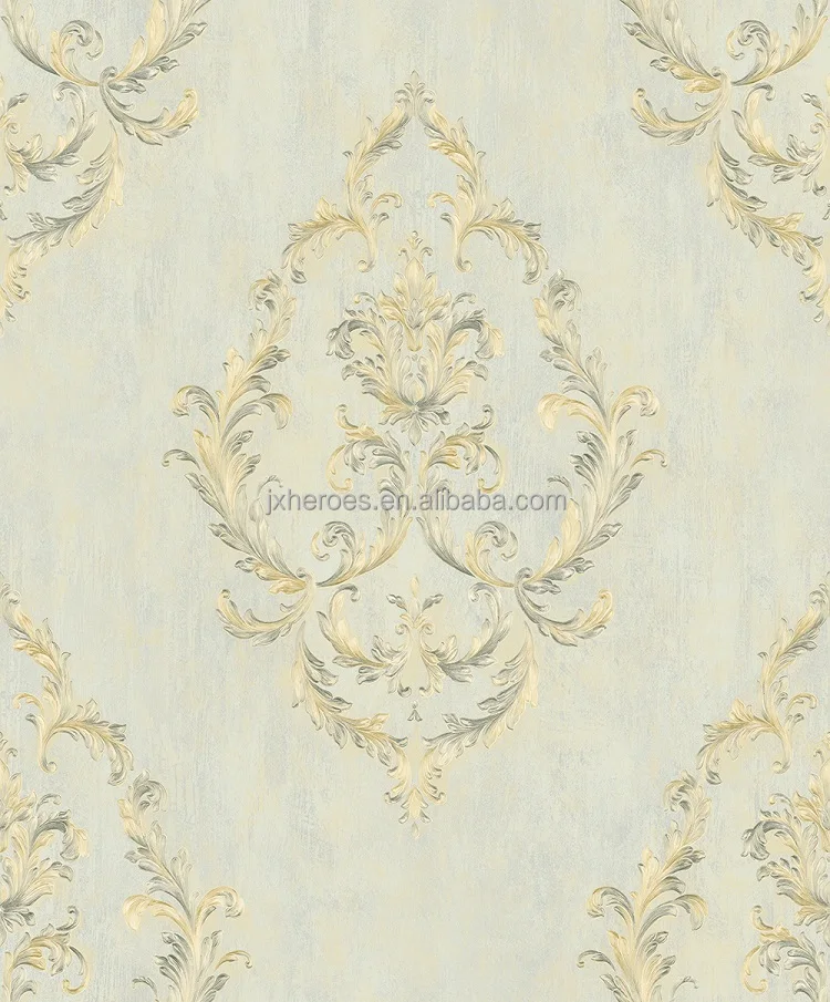 Classic European Style Non Woven Damask Wallpaper For Wall