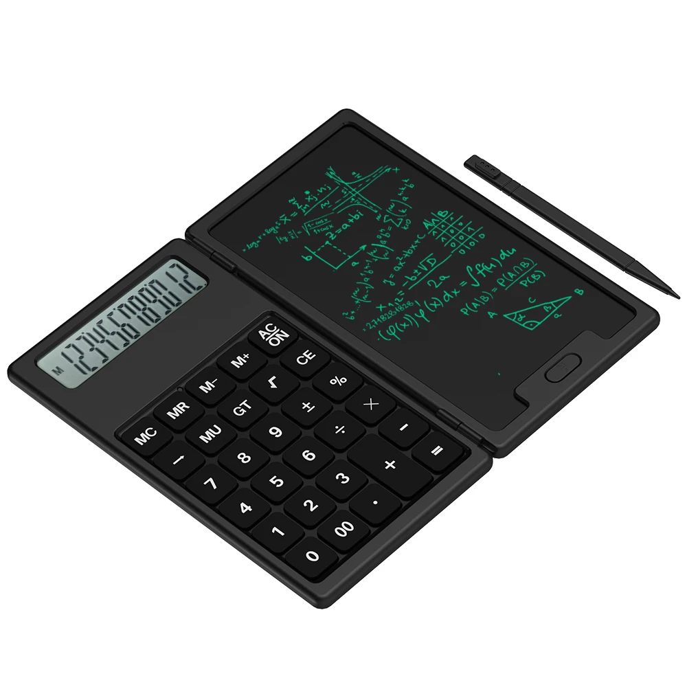 NEWYES 2 in 1 Electronic Mini Calculator 5 Inch Lcd Writing Tablet 12 Digit Calculator With Writing Board