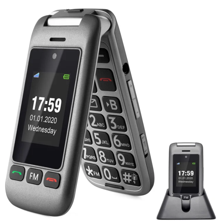 Artfone 4G dual LCD flip Senior phone cellPhone for elderly people artfone factory artfone G6 4G cellphone mobile phone