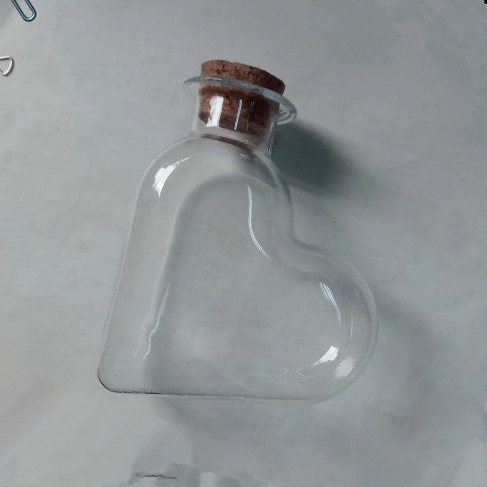 Heart shape Small Glass Bottle With Cork