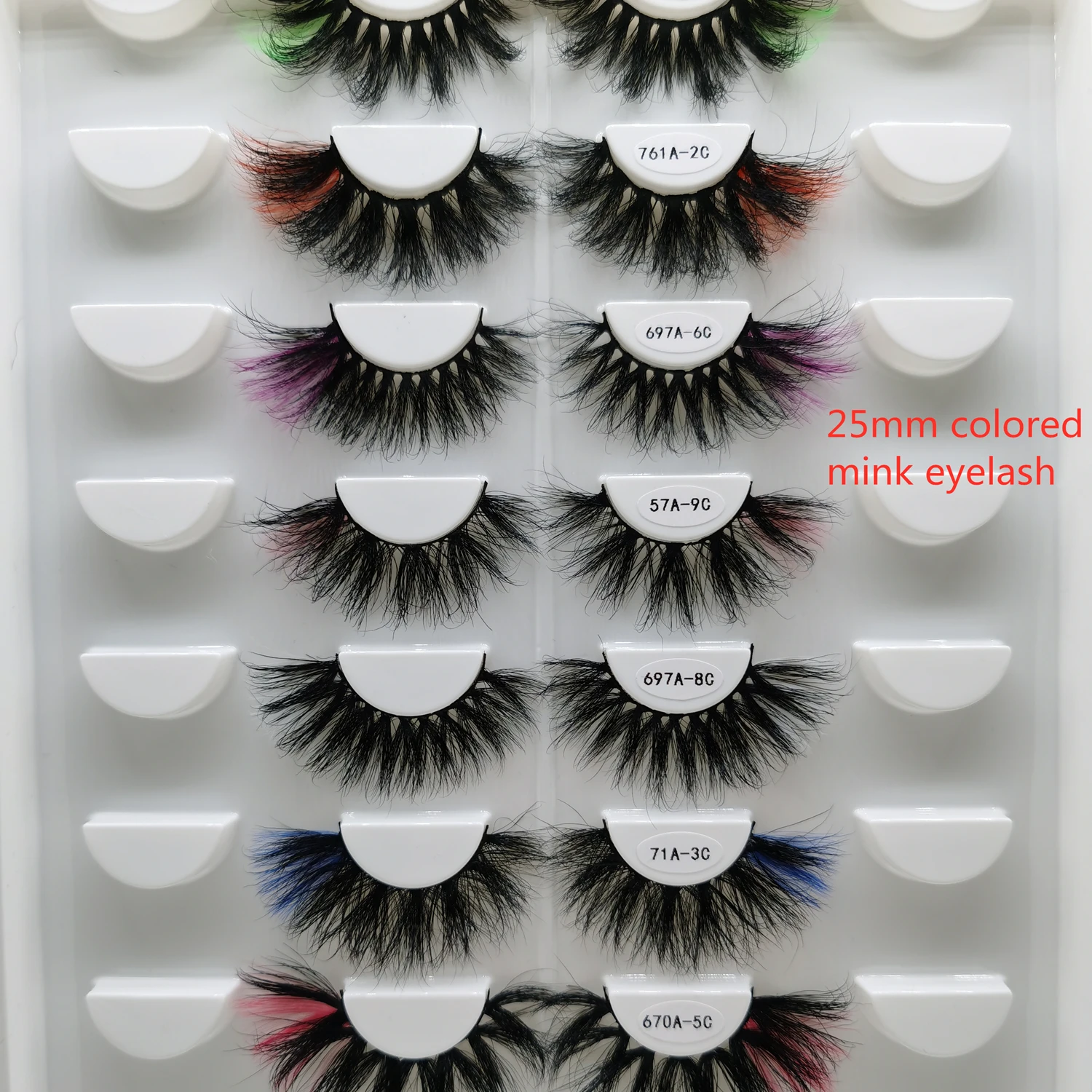 3d 20mm 25mm best seller colored real strips mink eyelashes with different colors
