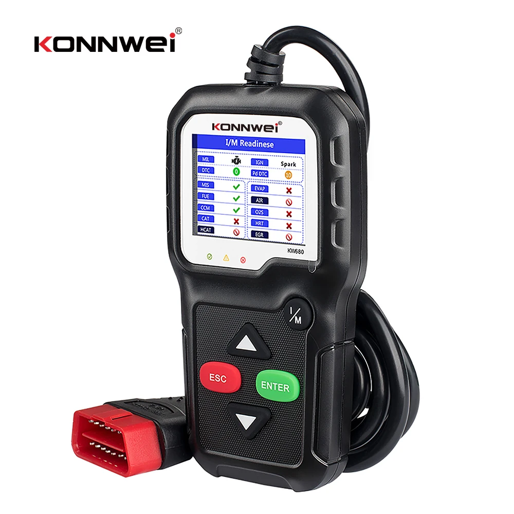 KW680 Vehicle Scanner Diagnostic Tool OBD2 Code Reader Car Automotive Check Engine Error Analyzer Heavy Truck Cars 8 Languages