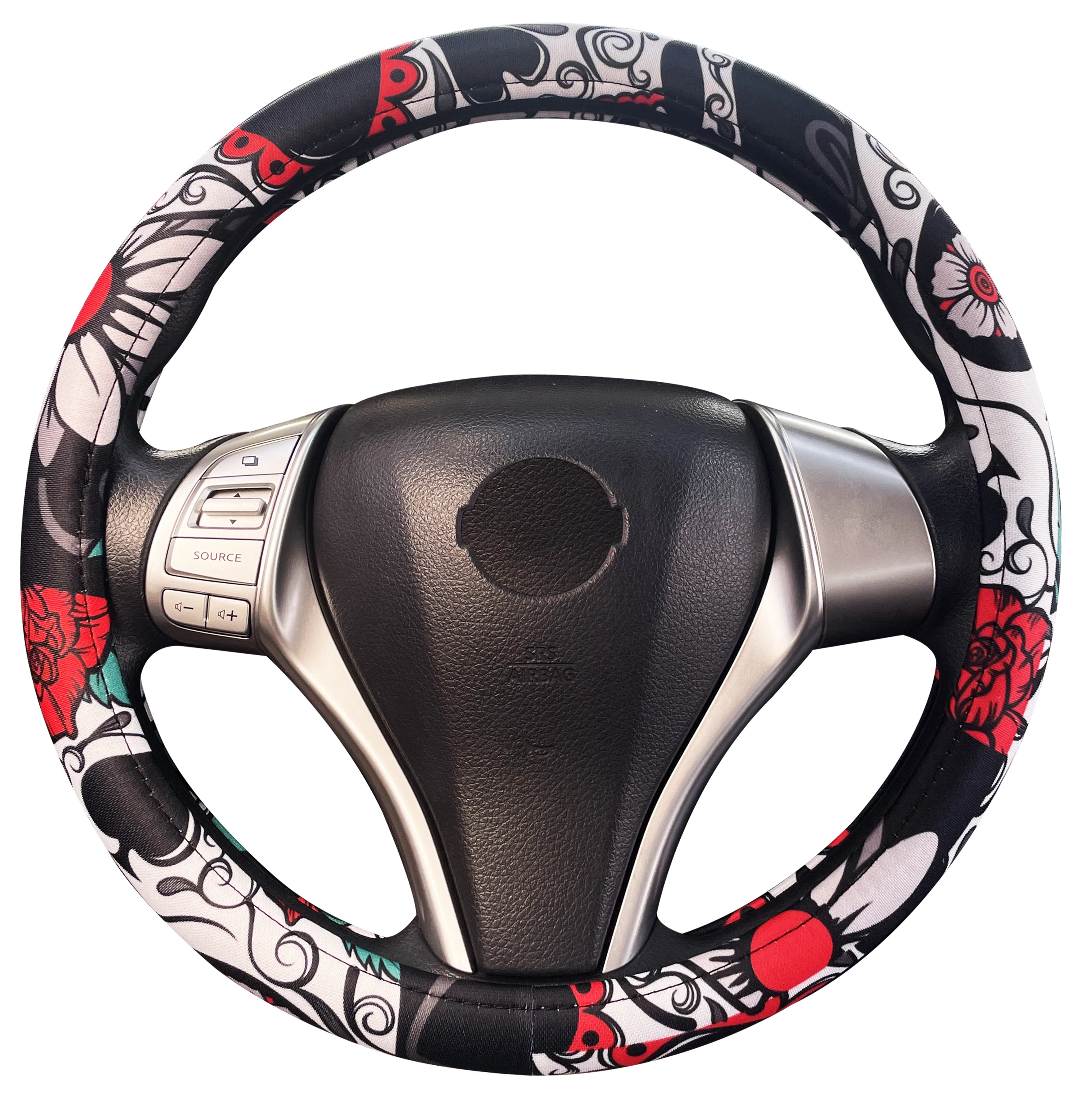Good Price Polyester TPE Luxury  Anti-Slip Steering Wheel Covers