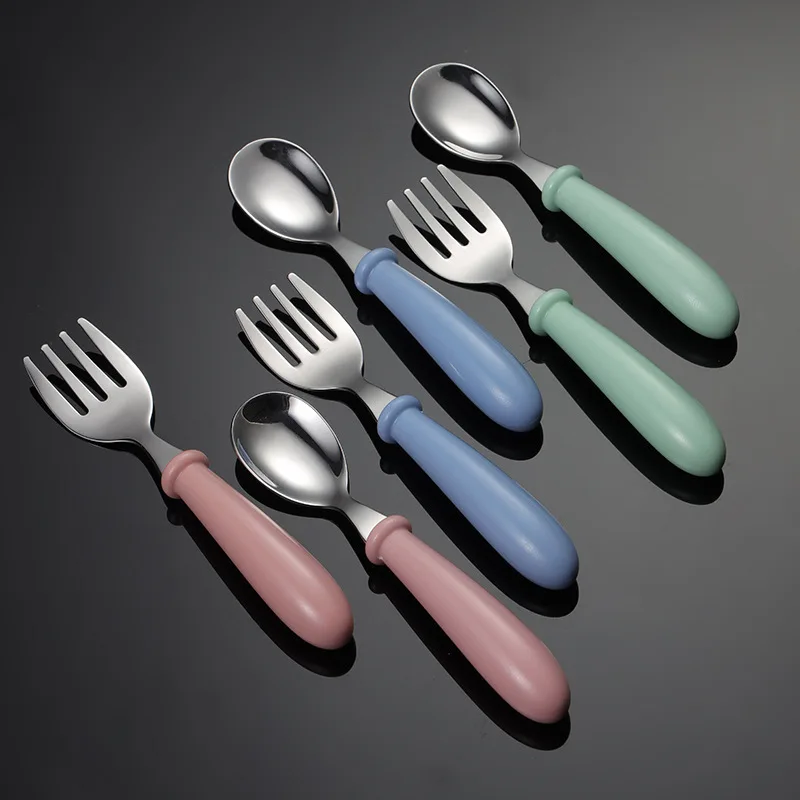Stainless Steel BPA Free Kid Children Spoon Fork Cutlery Set