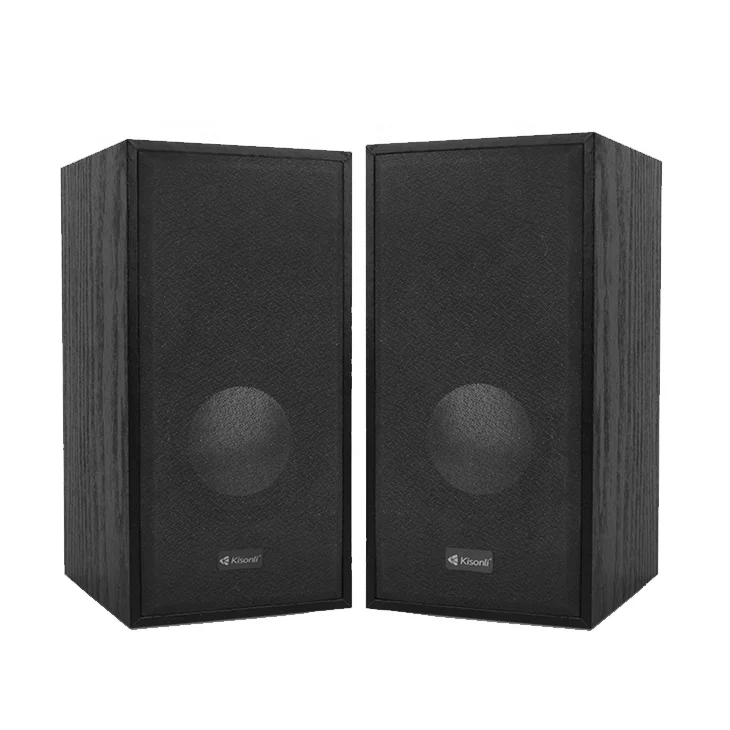 Best sound quality 2.0 wooden desktop speaker Mini Table PC Speaker OEM LOGO