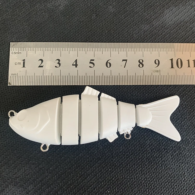 LVDE Super blank lures unpainted 4inch 20g 6 Segmented Shad Fish Lure body fishing lure