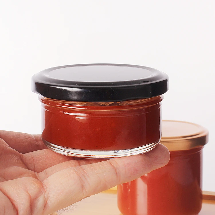 80ml 100ml 150ml small glass jar for jam, ketchup bottle and caviar glass jar