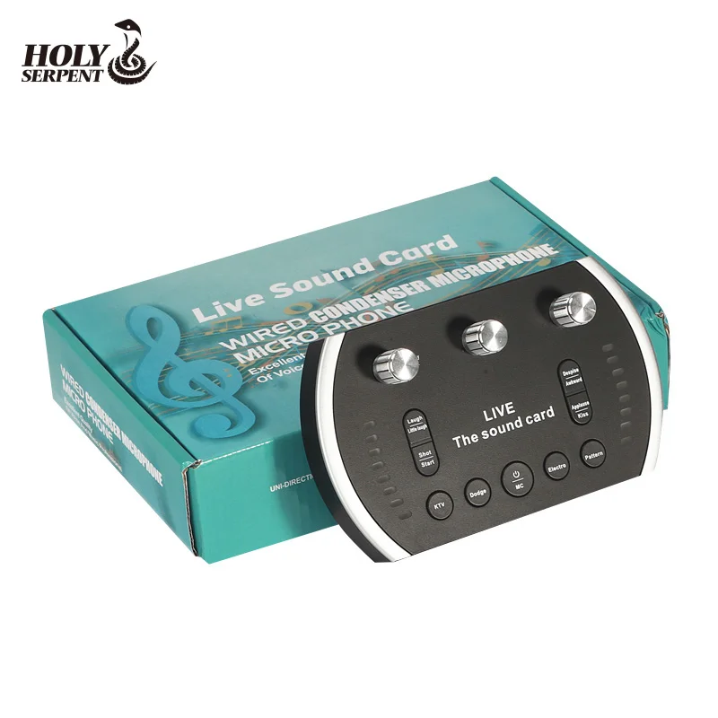  Professional Live Broadcast Equipment 3D Adjustable External Studio Microphone USB Sound Card