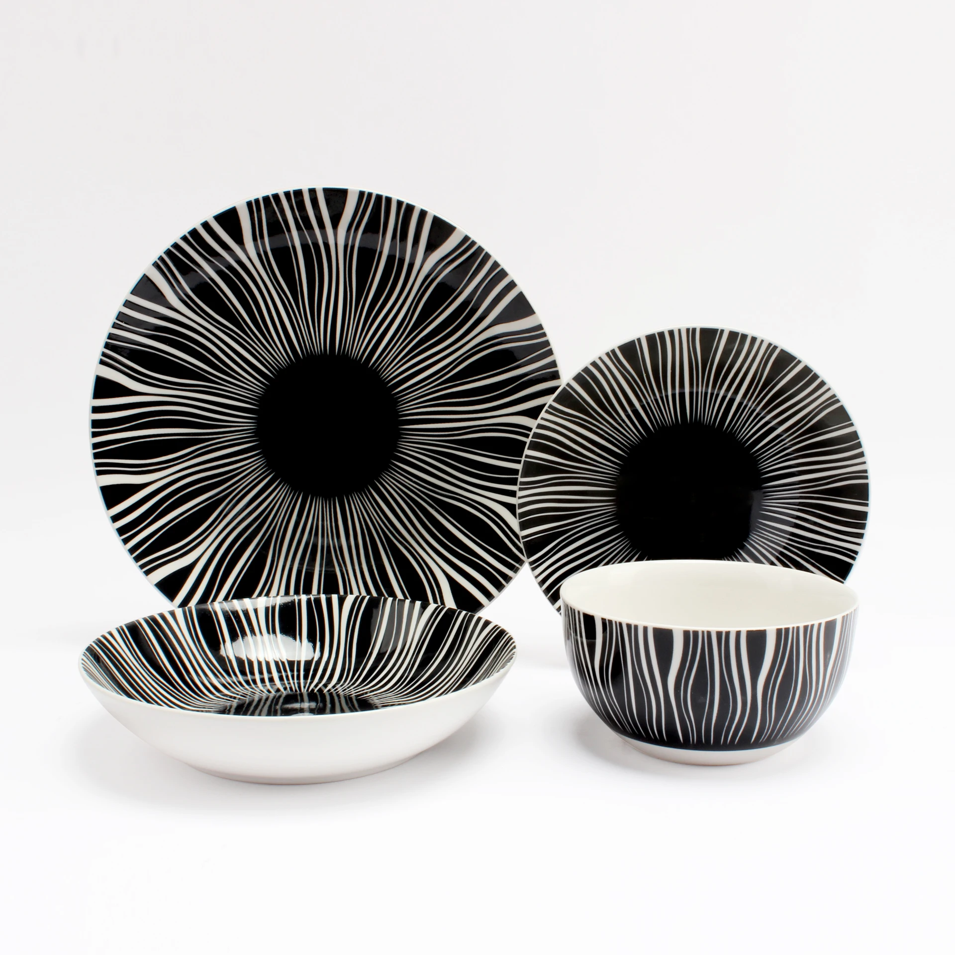 Hot selling soup plate dinnerware set with color box packing porcelain dinnerware set